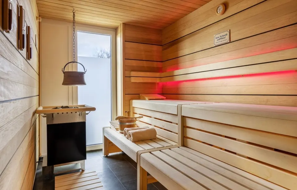 Finnische Sauna im Wellnessbereich des Hauses